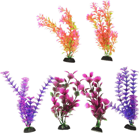 Penn-Plax Aqua-Plants Plastic Aquarium 6 Piece Plant Bundle – Vivid Appearance and Gentle Texture – Multicolored – 8” Height by Penn-Plax