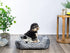 Modern Threads Luxury Dog Bed - Oxford Printed Plush Cuddler for Small to Medium Dogs, Machine Washable, Anza, Grey