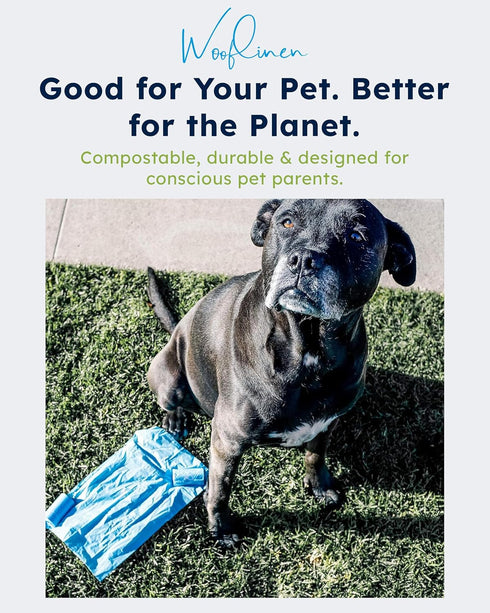 9x13, 120 (8 Wooflinen Unscented Compostable Dog Poop Bags Leak-Proof Dog Poop Bags Rolls Large Durable, Easy Tear Made