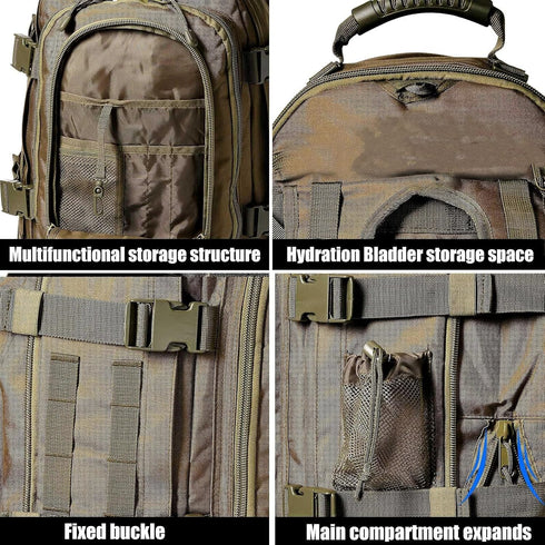 Tactical Backpack Military Hiking Daypack Molle for Men 3 Day Assault Bug Out