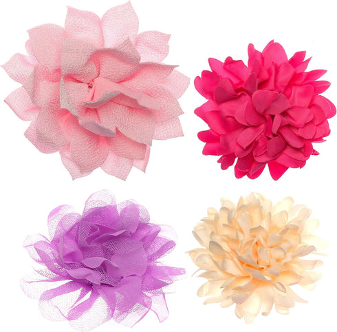 BoomBone Dog Collar Flowers Accessory, Pack of 4 Flower Charms Sliders for Dog Collars