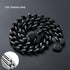 Black Cuban Link Dog Chain Collar 19mm with Secure Snap Buckle for Small Medium Pitbull (24")