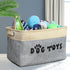 PET ARTIST Non-Customized Dog Toy Storage Basket - Gray, 15"L x 11"W x 9"H