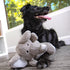 goDog Checkers Elephant Tough Plush Toy with Chew Guard Technology, Durable Checkered Fabric & Squeaker for Active