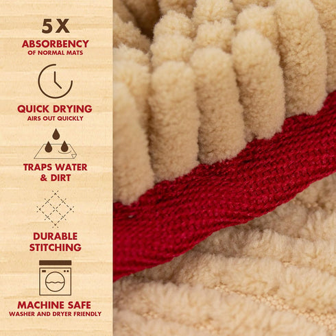 My Doggy Place Dog Towel, Super Absorbent Microfiber with Hand Pockets, Quick Dry Shammy Towel, Oatmeal, 30 x 12.5 in