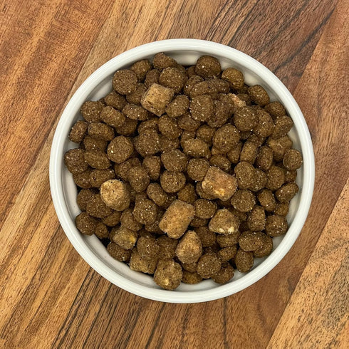 3.5 lb Muenster Perfect Balance Raw Pork Kibble Mix with Freeze Dried Beef for Dogs - High Protein, No Corn, Wheat