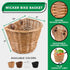 ProSource Wicker Bike Basket, Light Brown, Front Cargo for Women and Men, Fits Most Bikes, Beach Cruiser, Ebike, Road