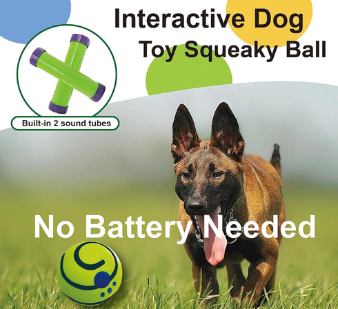 Wobble Giggle Ball Dog Toy,Squeaky Dog Ball,Interactive Dog Toy,Durable Chewing Ball for Training Teeth Cleaning,Indoor Outdoor Dog Presents for Small Medium Large Dogs(Large)