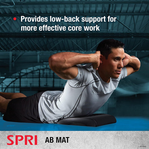 SPRI Ab Mat - Portable Workout Mat Accessory for Abdominal Exercises, Sit-Ups, Crunches, Core Training, with Curved