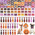 Reginary 100 Pcs Halloween Dog Bow Ties Collar Bulk, 40 Neckties, 30 Puppy Bow Ties, 30 Collar Flowers for Small Medium