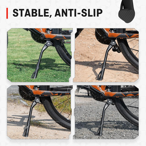 HENMI Adjustable Bike Kickstand for Adult Bikes, Non-Slip Sole, Aluminum Alloy for Most 24"-29" Mountain/Trek Bikes