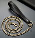 4.3 FT Gold Chain Dog Leash with Comfortable Padded Traffic Handle for Small Medium Large Dogs, Heavy Duty