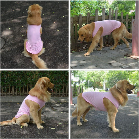 2018 Pet Clothes Dog Blank T-Shirt Tanks for Small Medium Large Dogs, 100% Cotton Summer Vest (M, Pink)