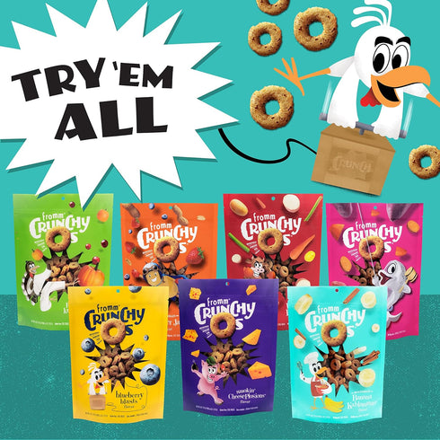 Fromm Crunchy Os Dog Treat Variety Pack - Sample Pack (Beef, Chicken, Pork) - 3 Bags of 6 oz