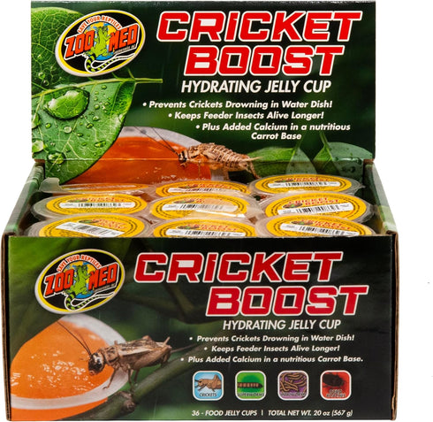 Zoo Med Cricket Boost - Calcium-Fortified Hydrating Jelly for Feeder Insects