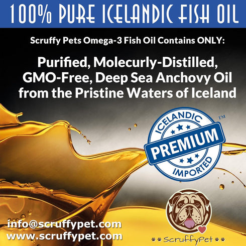 Pure Omega 3 Wild Fish Oil for Dogs with Vitamin E, Highest EPA & DHA Softgels Available, 180ct