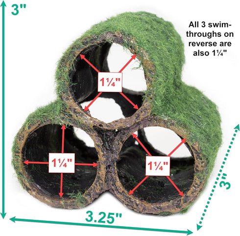 PENN-PLAX Deco-Replicas Hide-Away Pipes Aquarium Decoration – Realistic Appearance for Freshwater & Saltwater Fish Tanks