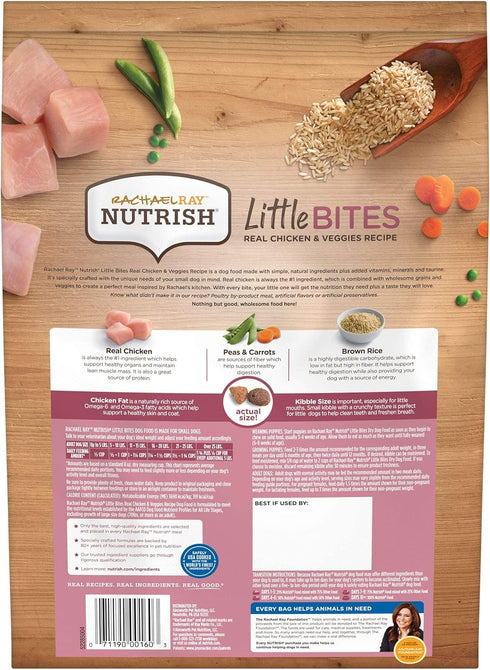 Nutrish Rachael Ray Little Bites Dry Dog Food: Chicken & Veggies Recipe for Small Breeds, 6 Pounds