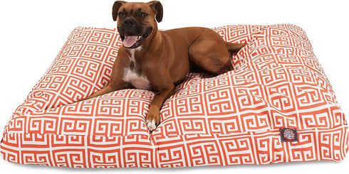 Orange Towers Small Rectangle Indoor Outdoor Pet Dog Bed with Removable Washable Cover by Majestic Pet Products