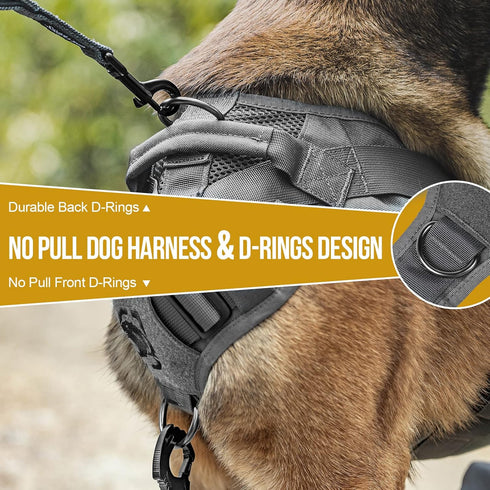 OneTigris Tactical No Pull Dog Harness, Breathable Mesh Design Service Vest for Small Dogs, Molle with Handles