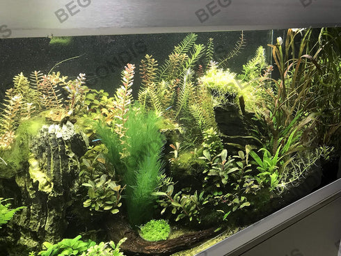 BEGONDIS 3Pcs Aquarium Decorations, Artificial Green Water Plants for Fish Tank, Silk Fabrics Plastic