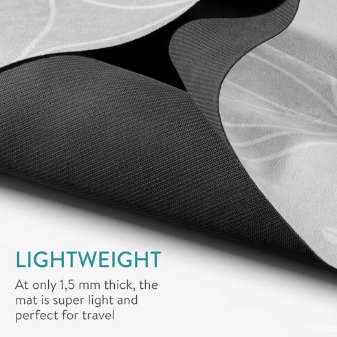 Navaris Foldable Yoga Mat for Travel - 1/16" (1.5mm) Thick Non-Slip Exercise Mat for Pilates and Fitness