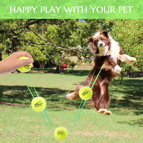Dog Tennis Balls - 12 Pack Squeaky Interactive Toys for Training, Indoor Outdoor Play, 2.5" Rubber Balls for All Sizes