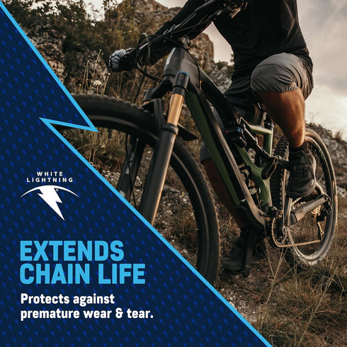 100% 32 oz White Lightning Clean Ride Self-Cleaning Wax Bicycle Chain Lubricant Oil-Free, Reduces Dirt & Grime, Extends