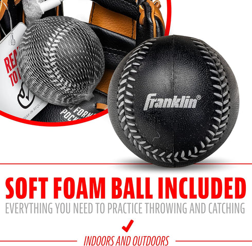 Franklin Sports Kids Baseball Gloves - RTP Youth Teeball Glove + Ball Set - 9.5" Mitt Set for Boys + Girls
