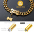 Gold Chain Dog Collar 19mm, 18K Cuban Link with Secure Snap Buckle for Small Medium Pitbull (26")