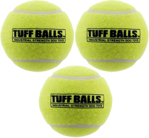 PetSport Yellow Tennis Ball Dog Toys | 3 Pack Giant (4") Tuff Balls for Large Dogs | Pet Safe Non-Toxic Industrial Strength Felt & Rubber | Play Fetch, Exercise, Train or Toss at Dog Park