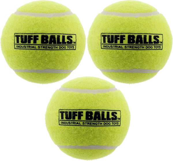 PetSport Yellow Tennis Ball Dog Toys | 3 Pack Giant (4") Tuff Balls for Large Dogs | Pet Safe Non-Toxic Industrial Strength Felt & Rubber | Play Fetch, Exercise, Train or Toss at Dog Park