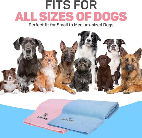 Dog Towel, Super Absorbent Quick Drying Microfiber Pet Towel for Dogs, Cats (40 x 24 Inches, Pink and Blue)