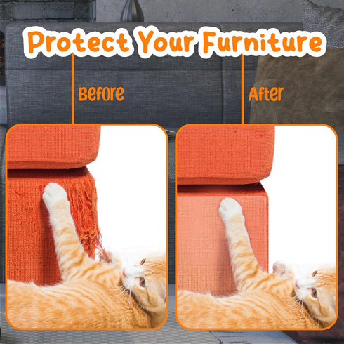 Anti Cat Scratch Furniture Protector, 12PCS Double Side Couch Protector for Cats, Cat Scratch Deterrent Tape, Cat Scratchers for Indoor Cats, Training Pet Safe, Clear Sofa Anti Scratching Tape