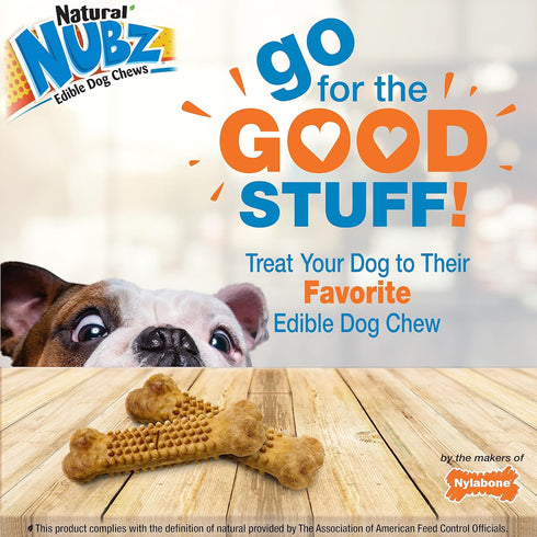 Nylabone Nubz WILD Natural Edible Chew Treats for Dogs, Bison Flavor, Small - Up to 25 lbs. (4 Count)