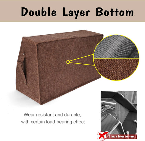 PET ARTIST Sturdy Collapsible Dog Toy Storage Basket with Handles - Large Dog Toy Box Bin for Chew Toys, Clothes, Brown