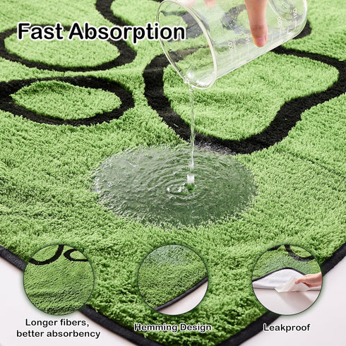 2 Pack 18"x 30" Qeils Reusable Dog Pee Pads, Super Absorbent & Leakproof Washable Puppy Pads with Soft Green Top Layer