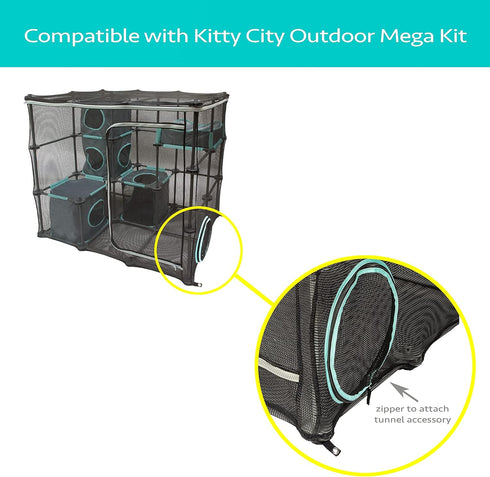 Kitty City Outdoor Catio Mega Kit for Cats, Includes Replacement Parts and 10' Tunnels