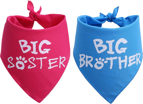 Big Brother Big Sister Dog Bandana - 2 Pack