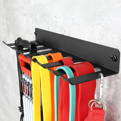 Multi-Purpose Gym Equipment Storage Rack - Heavy Duty Rack for Resistance Bands, Barbell, Lifting Belts