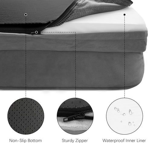 Spotted Play Orthopedic Dog Bed with Sides - Dog Sofa Beds for Large Dogs, Supportive Foam Pet Couch Bed with Washable