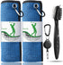 Golf Towel for Bag with Clip & Accessories Set, 2 Towels, Cleaning Brush, Gifts for Golfers