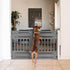 IRIS USA 24"-39" Dog Gate, Expandable Plastic Pet Gate for Indoor Doorways, 25" H, Gray
