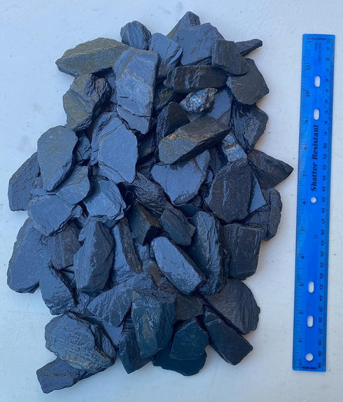 Awesome Aquatic Natural Black/Gray Slate Rocks, 1-3 inch for Aquascaping, Landscaping, Terrarium & Fairy Garden