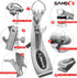 SAMSFX Fly Fishing Line Clipper Knot Tying Tool with Retractor, Hook Sharpener, Quick Knot Tool & Eye Cleaner