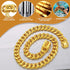 Cuban Link Dog Chain Collar, 12mm with Secure Snap, Bell & Dog Tag, Stainless Steel 18K Gold for Puppy, Small, Medium,