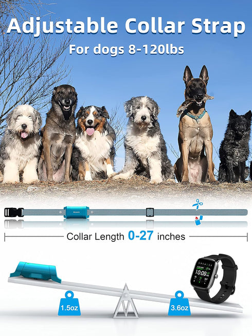 Bousnic Dog Training Collar with Remote, 4000ft Waterproof E Collars for 2 Dogs, Rechargeable with Beep Vibration