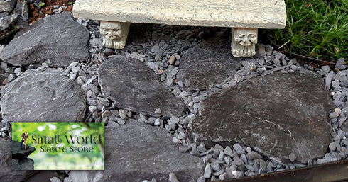 Natural Slate Stone 1 to 3 Inches - Packaged for Aquascaping, Terrariums, Reptile Enclosures, 2lbs Grey
