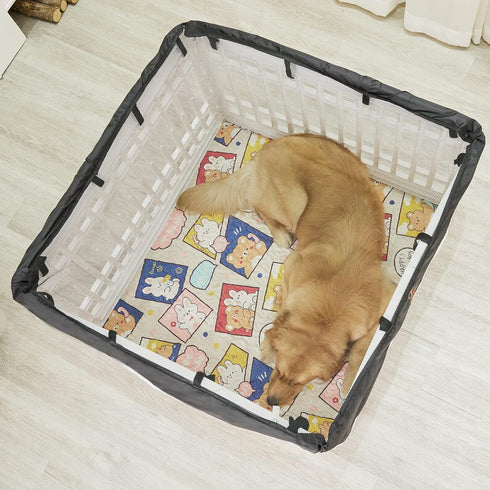 36"x36" 3-Layer PJYuCien Non-Slip Pet Playpen Mat with Comfort, Reusable and Washable Training Crate Pad, Travel Mat