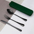 Portable Cutlery Set, Travel Utensil Set with Case, 18/8 Stainless Steel Spoon and Fork Set for Lunch Box, 3 PCs